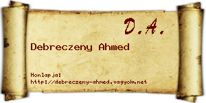 Debreczeny Ahmed névjegykártya
