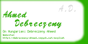 ahmed debreczeny business card